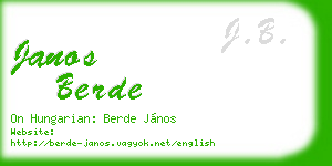janos berde business card